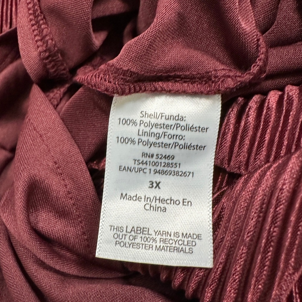 Terra & Sky Midi Dress Womens 3X Plisse Midi Dress Rustic Plum NEW - Picture 11 of 12